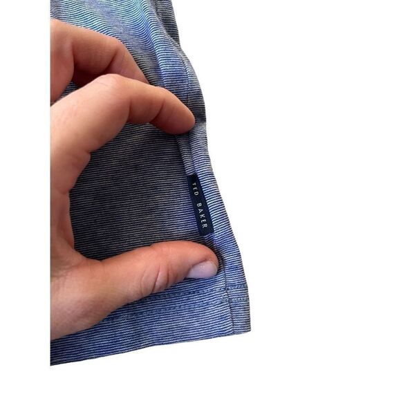 Ted Baker Mens Blue Short Sleeve Button-Down Collar Polo Shirt Size 6 M - Picture 6 of 9